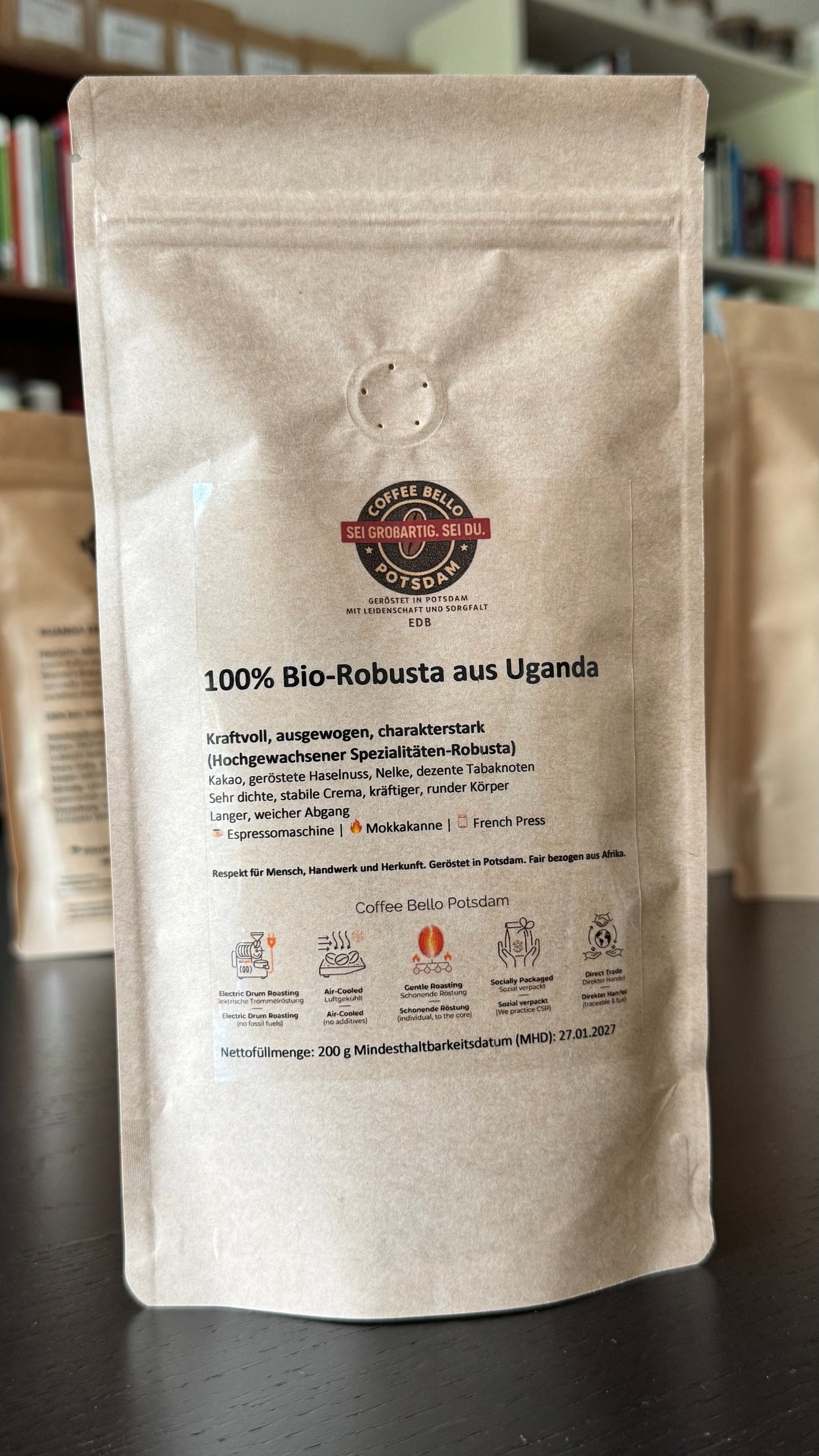 Bio-Robusta aus Uganda 200g