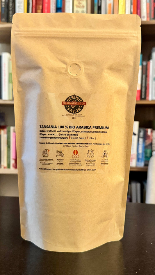TANSANIA 100 % BIO ARABICA PREMIUM 500g